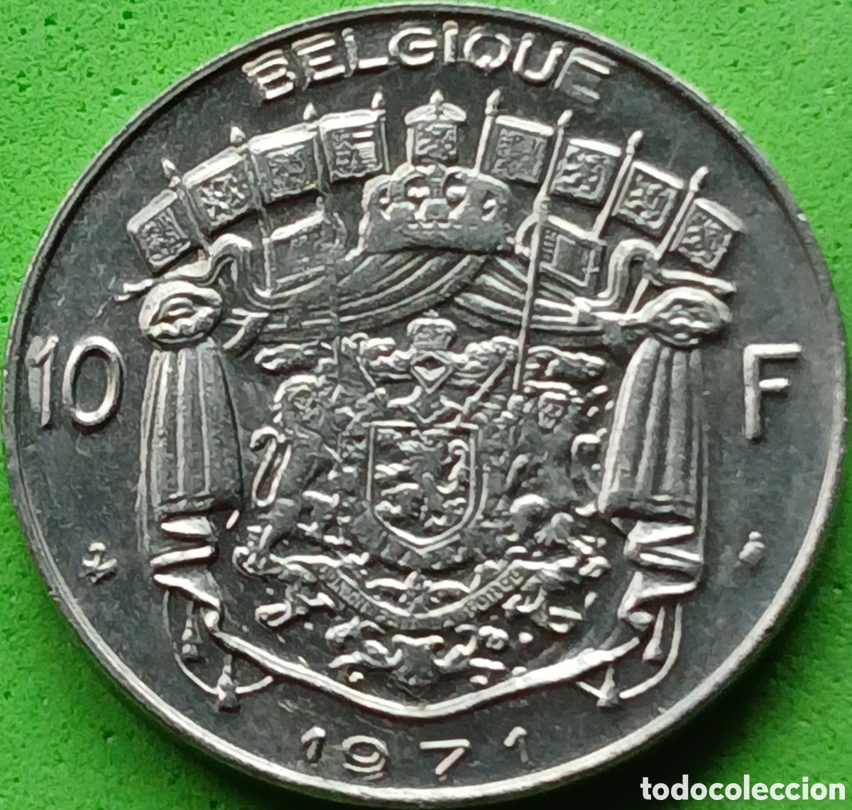 Monedas antiguas de Europa: B&eacute;lgica 10 francos 1971 km#155 Belgique