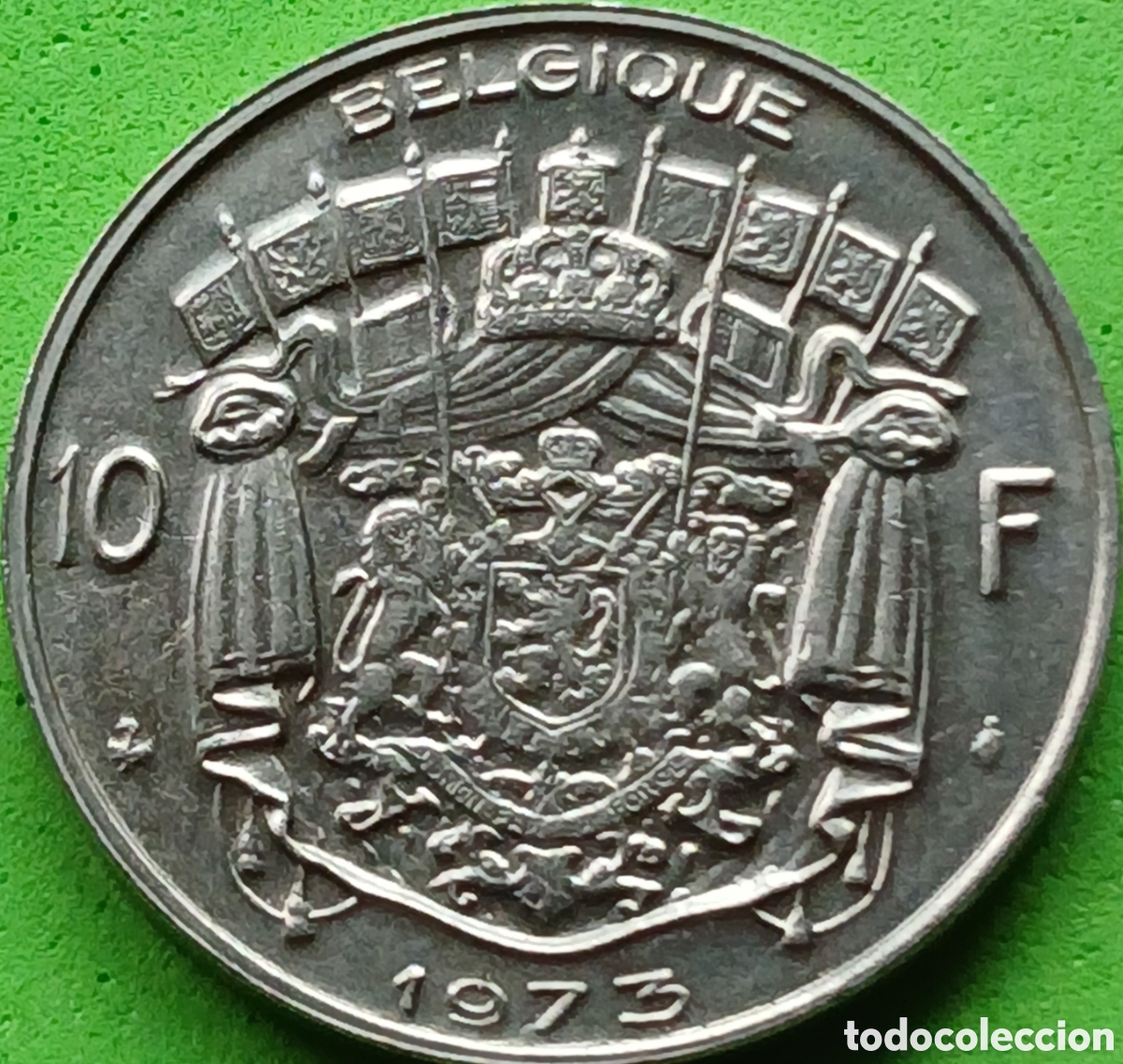 Monedas antiguas de Europa: B&eacute;lgica 10 francos 1973 km#155 Belgique