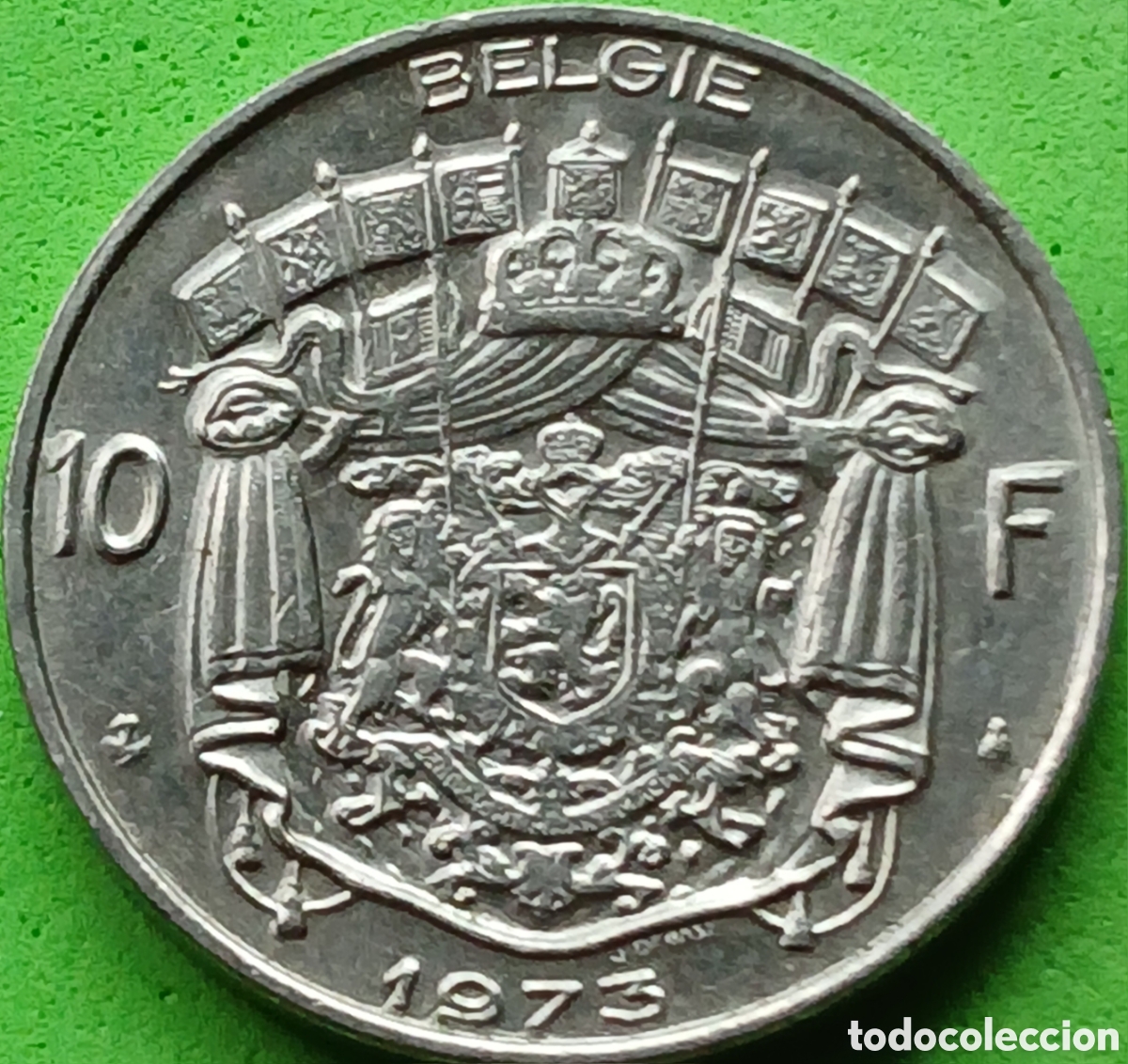 Monedas antiguas de Europa: B&eacute;lgica 10 francos 1973 km#156 Belgie