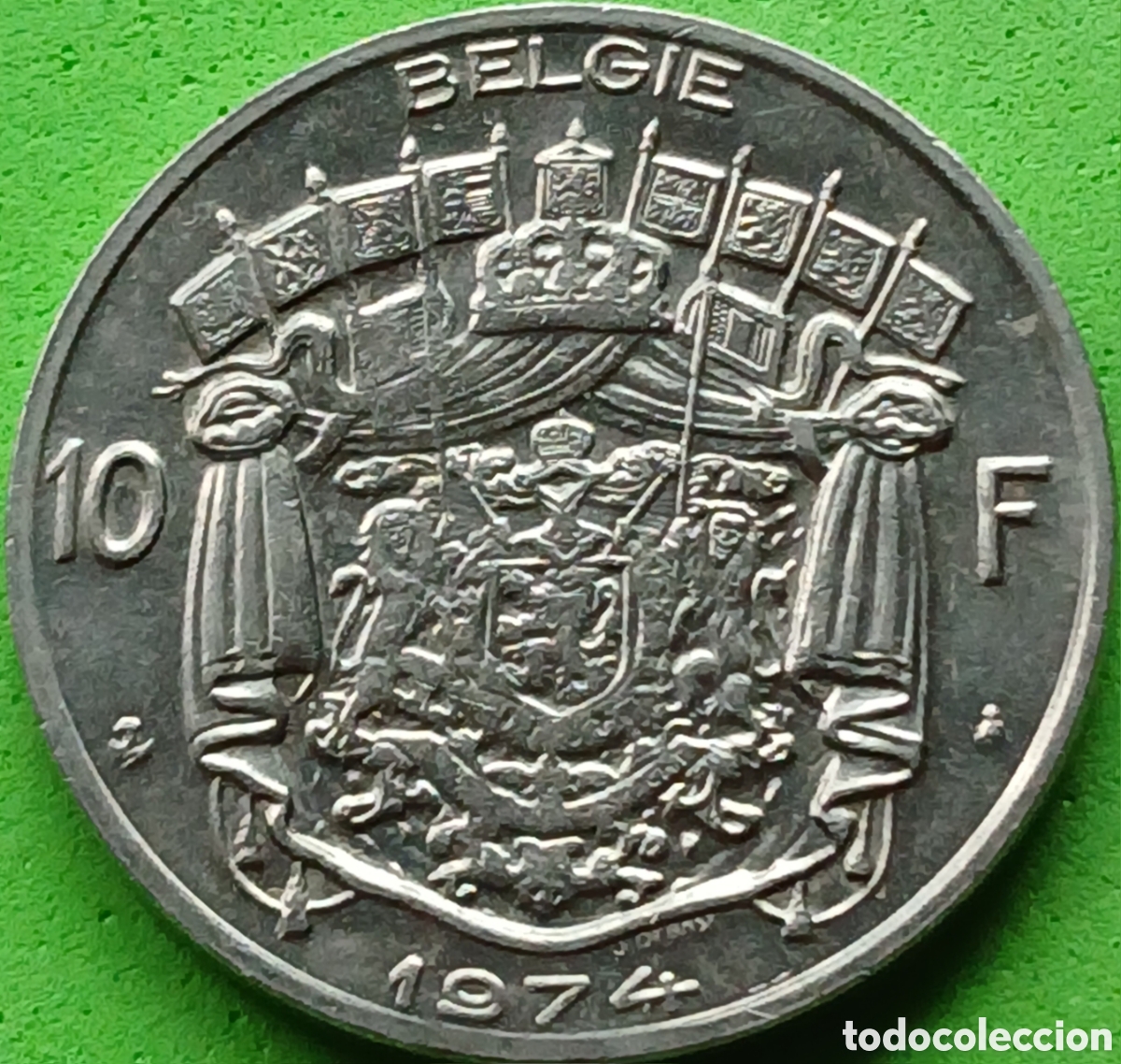 Monedas antiguas de Europa: B&eacute;lgica 10 francos 1974 km#156 Belgie