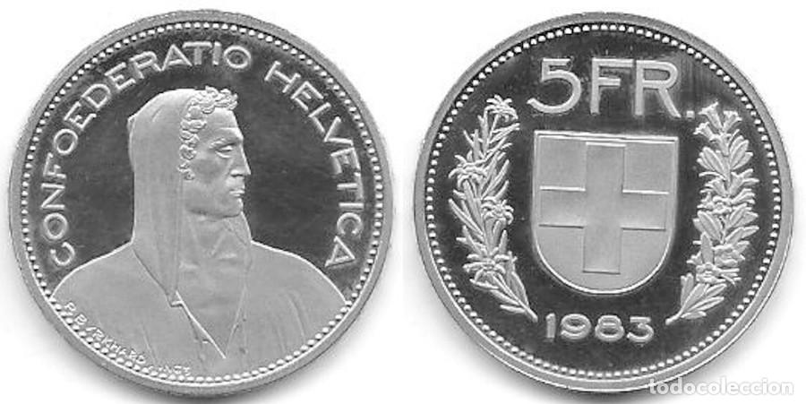 Monedas antiguas de Europa: SUIZA - 5 FRANCOS - 1983 - NO CIRCULADA - PLATA - PROOF