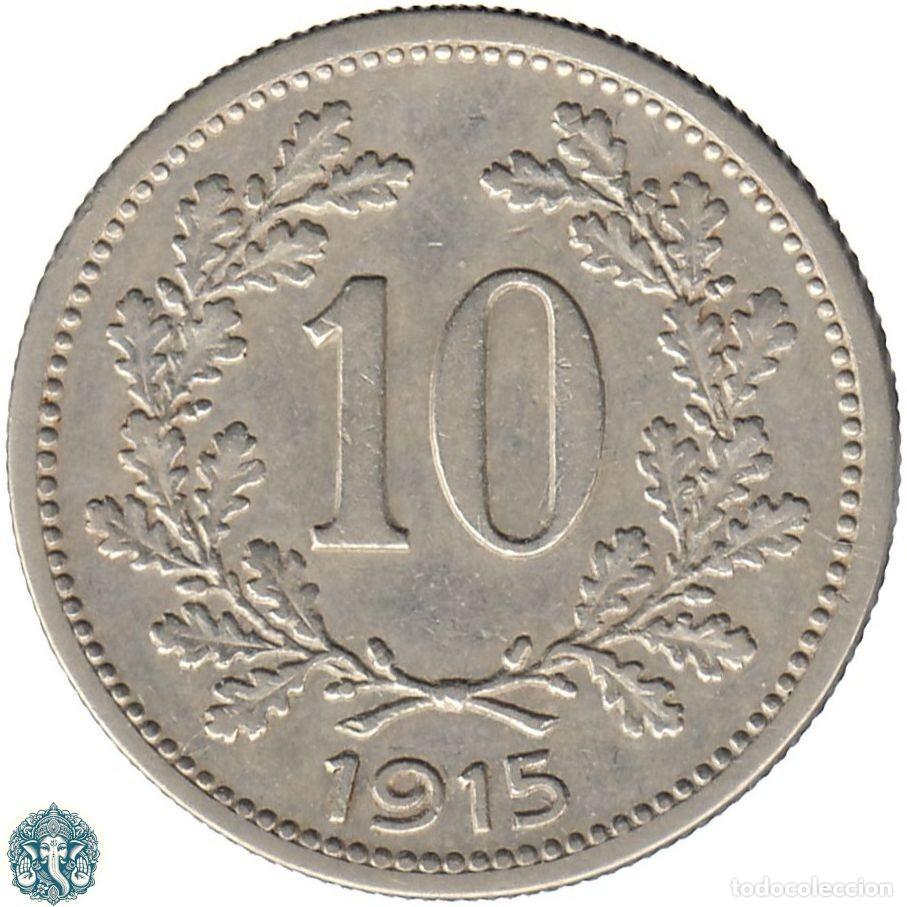 Monedas antiguas de Europa: IMPERIO AUSTROH&Uacute;NGARO 10 Hellers 1915 KM#2822 AUSTRIA AUSTRIACO