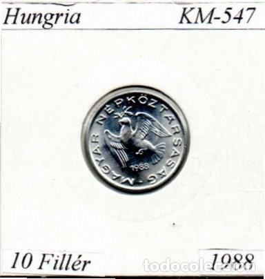 Monedas antiguas de Europa: HUNGRIA 1988, 10 FILLER, KM-547, SC-UNC