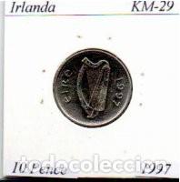 Monedas antiguas de Europa: IRLANDA 1997, 10 `PENCE, KM-29, SC;