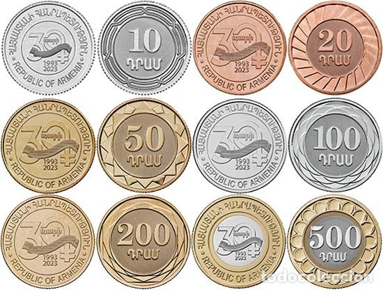 Monedas antiguas de Europa: ARMENIA - SERIE 2023 - 30&ordm; aniversario - Moneda nacional - LOTE 6 MONEDAS