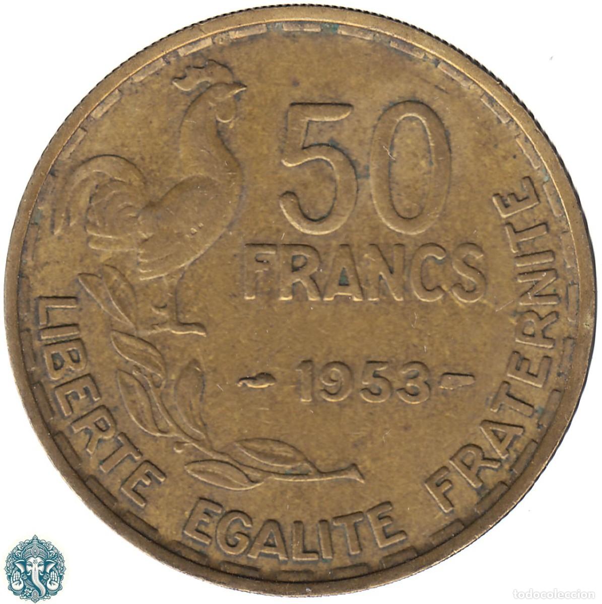 Monedas antiguas de Europa: FRANCIA 50 Francos 1953 KM#918.1