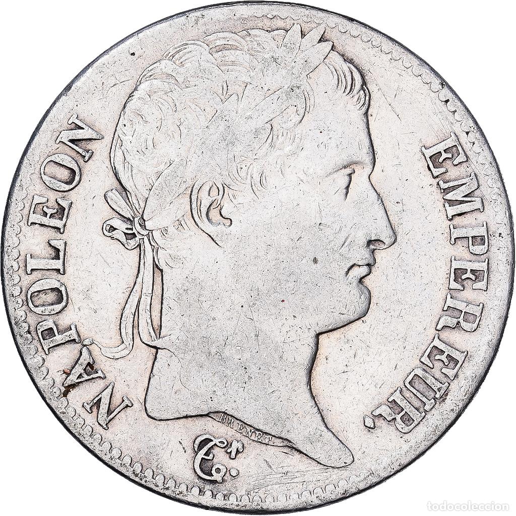 Monedas antiguas de Europa: [#1167892] Francia, Napoleon I, 5 Francs, 1813, Paris, Plata, BC+, Gadoury:584