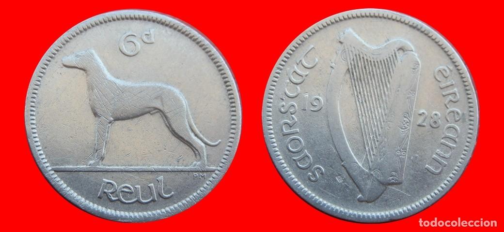Monedas antiguas de Europa: 6 PENIQUES PENCE 1928 IRLANDA-151004