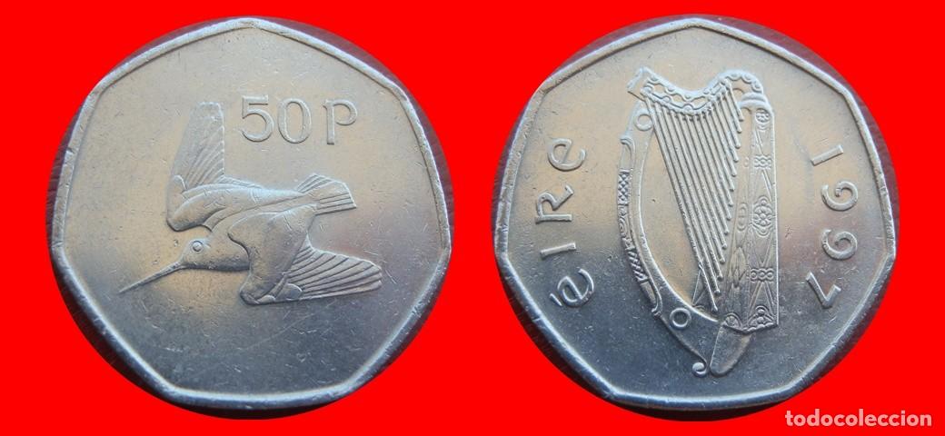 Old Coins of Europe: 50 PENIQUES PENCE 1997 IRLANDA-151010