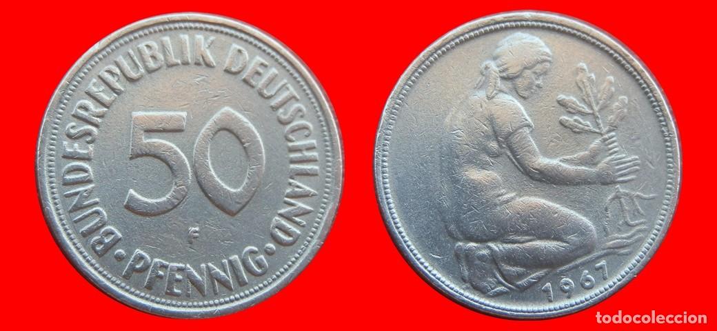 Monedas antiguas de Europa: 50 PFENNIG 1967F BRD ALEMANIA-151022