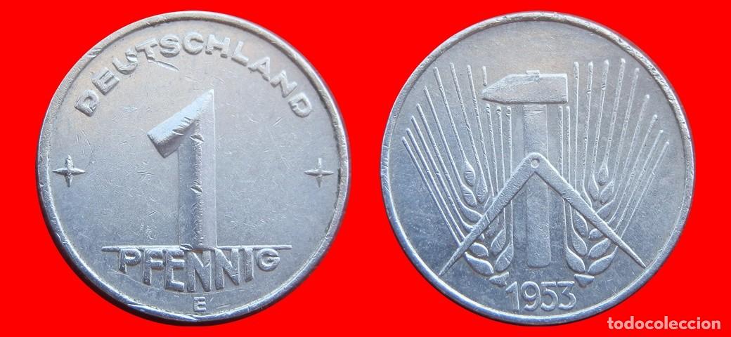 Monedas antiguas de Europa: 1 PFENNIG 1953E ALEMANIA REPUBLICA DEMOCRATICA DDR-151024