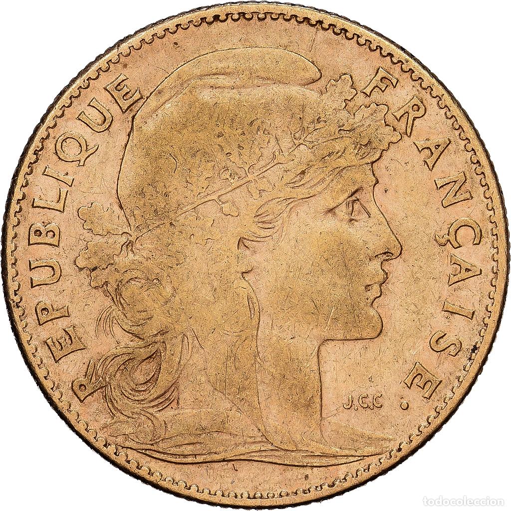 Monedas antiguas de Europa: [#1167914] Francia, 10 Francs, Marianne, 1907, Paris, Oro, BC+, Gadoury:1017, KM:846