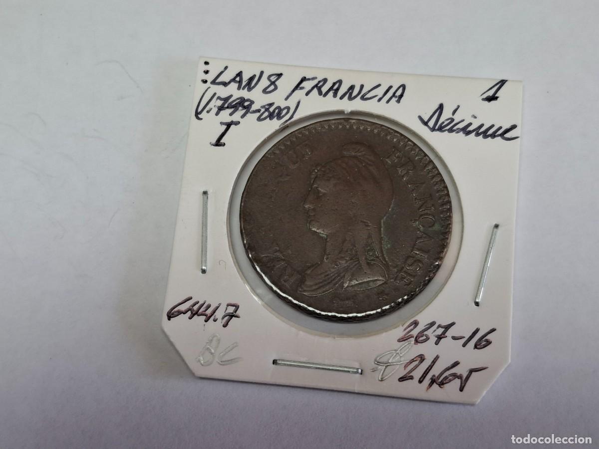 Monedas antiguas de Europa: 1 DECIME de LAN 8 I KM 644.7 FRANCIA en BC