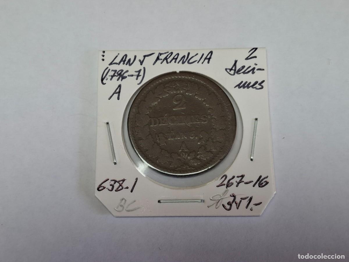 Monedas antiguas de Europa: 2 DECIME de LAN 5I KM 638.1 FRANCIA en BC