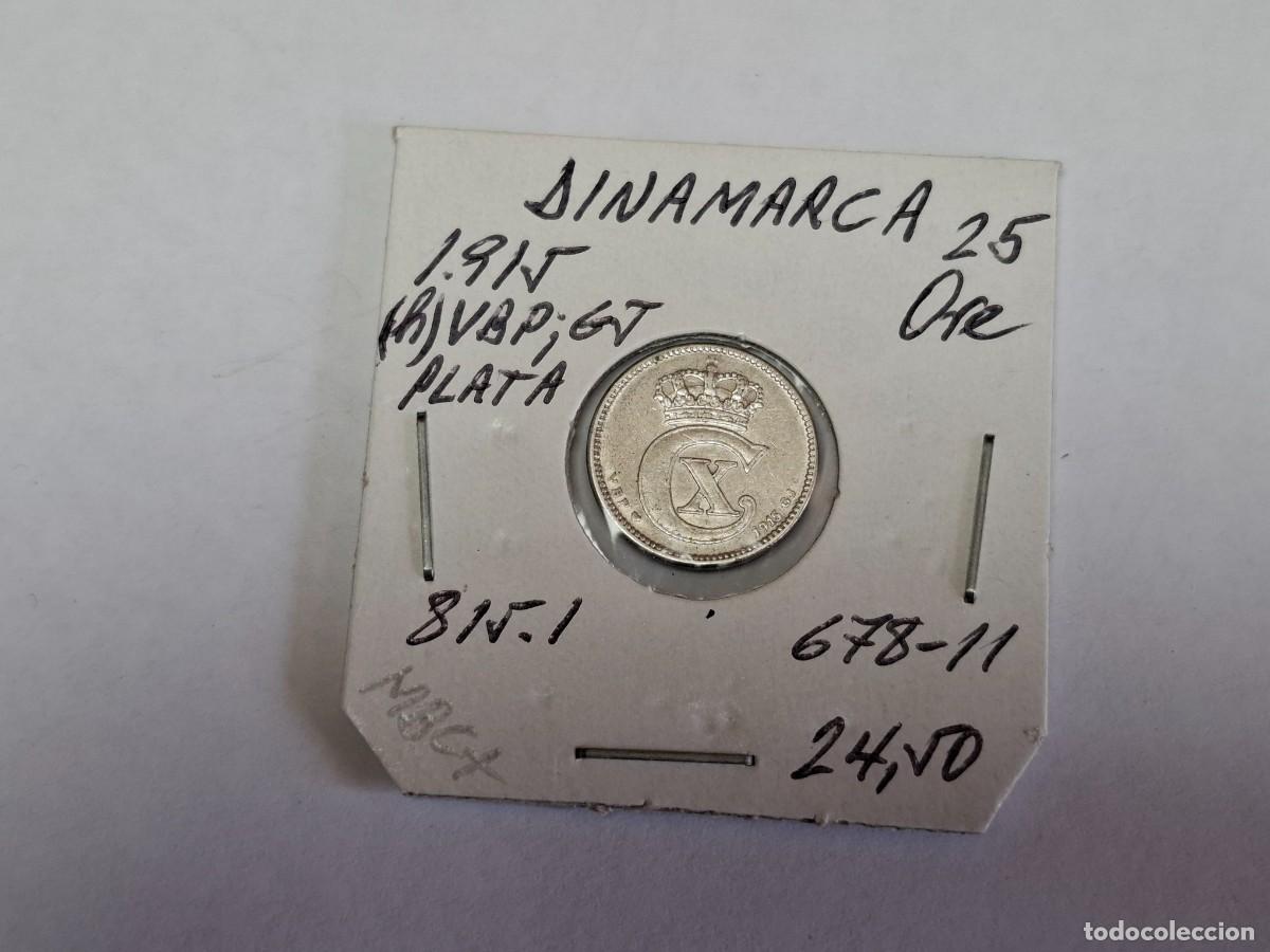 Monedas antiguas de Europa: 25 ORE de 1915 de PLATA KM 815.1 DINAMARCA en MBC+