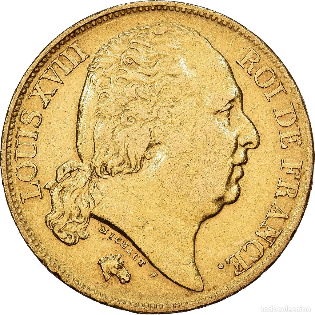 Monedas antiguas de Europa: [#1202995] Francia, Louis XVIII, 20 Francs, Louis XVIII, 1817, Paris, Oro, MBC, KM:712.1