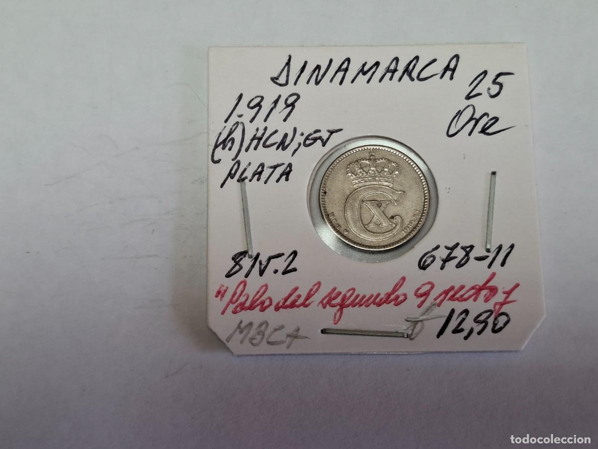Monedas antiguas de Europa: 25 ORE de 1919 de PLATA KM 815.2 DINAMARCA en MBC+