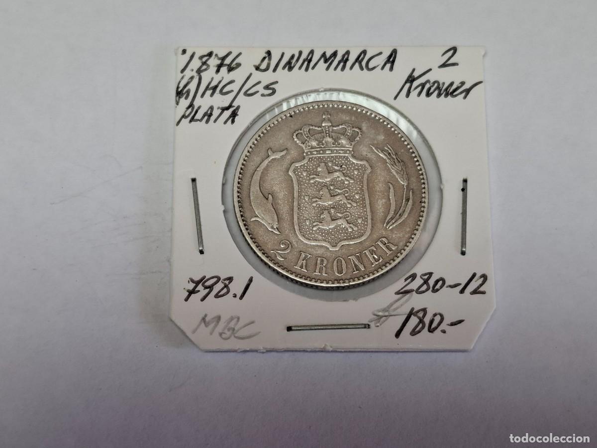 Moedas antigas da Europa: 2 KRONE de 1876 de PLATA KM 798.1 DINAMARCA en MBC