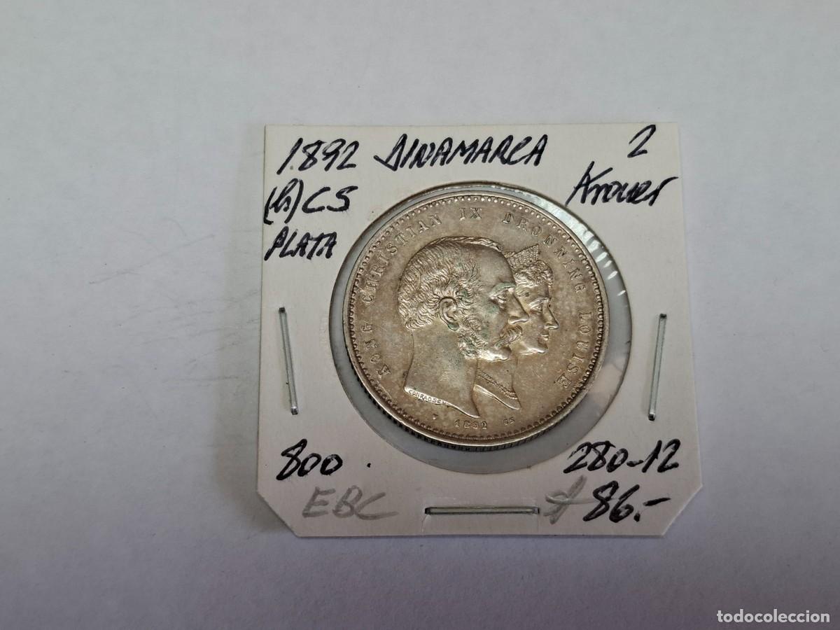 Moedas antigas da Europa: 2 KRONE de 1892 de PLATA KM 800 DINAMARCA en EBC