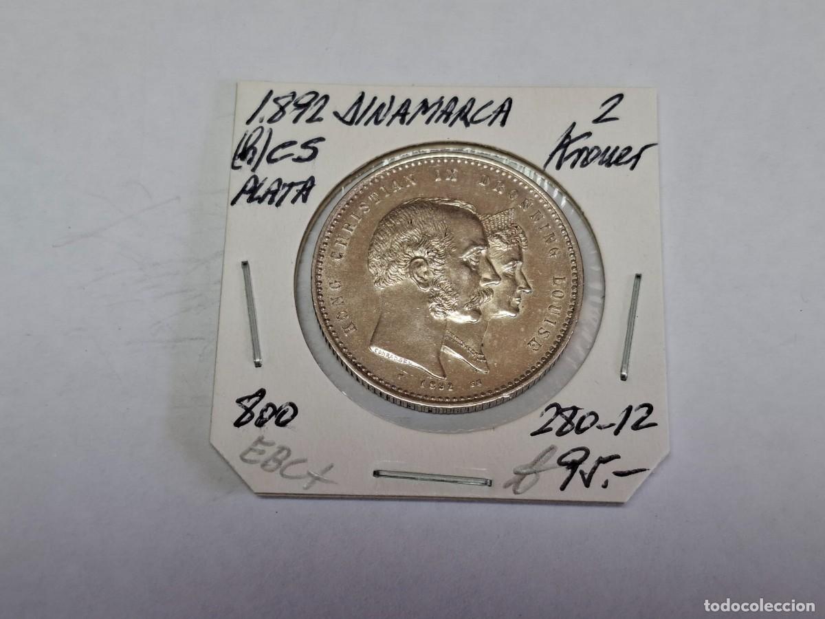 Moedas antigas da Europa: 2 KRONE de 1892 de PLATA KM 800 DINAMARCA en EBC+