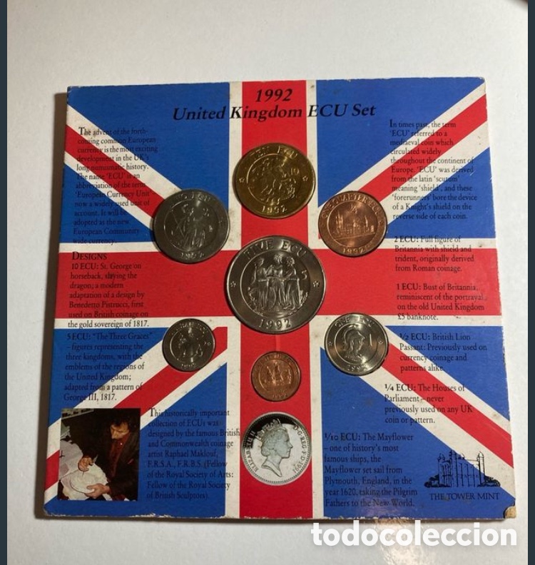 Moedas antigas da Europa: Set de monedas ECU Reino Unido 1992