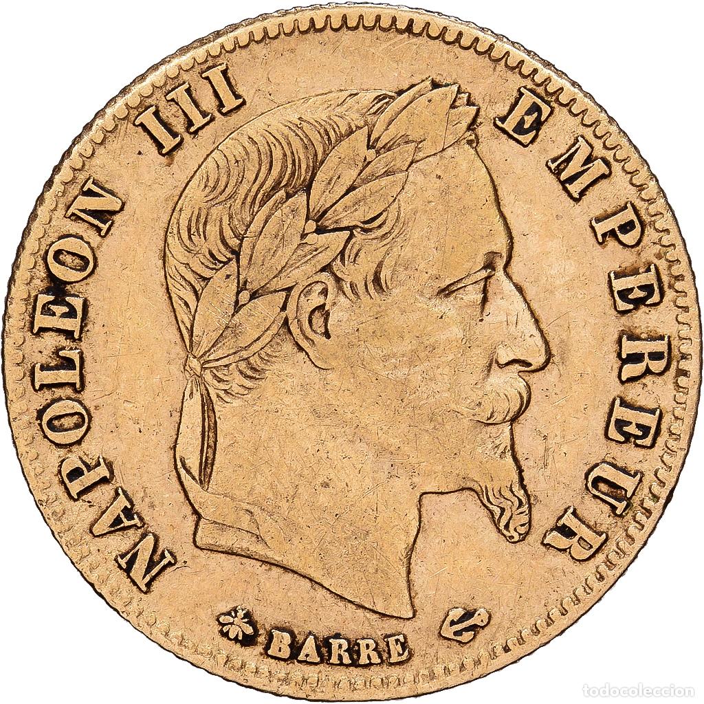 Monedas antiguas de Europa: [#1167916] Francia, Napoleon III, 5 Francs, 1866, Paris, Oro, MBC, Gadoury:1002, KM:803.1