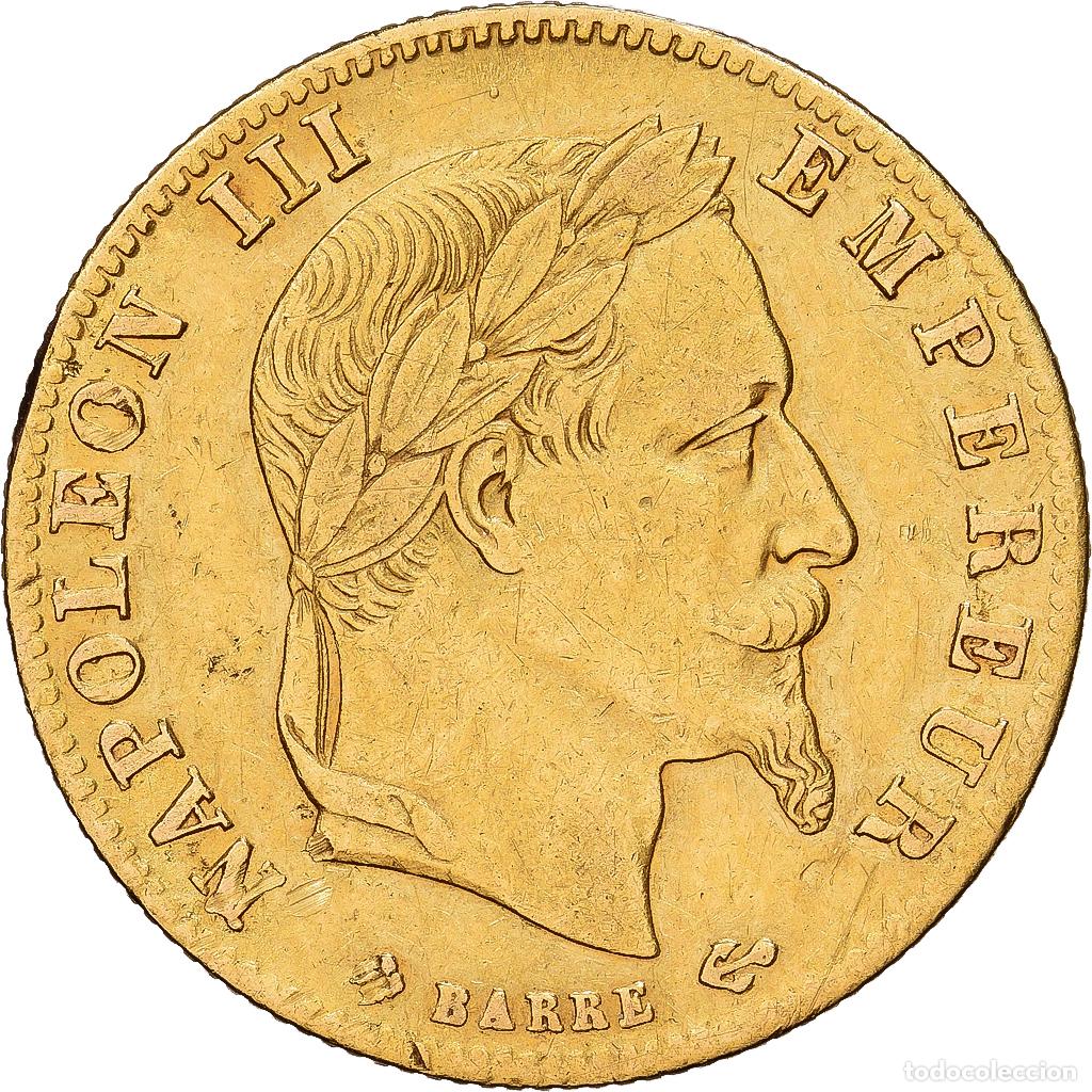 Monedas antiguas de Europa: [#1167917] Francia, Napoleon III, 5 Francs, Napol&eacute;on III, 1866, Strasbourg, Oro, MBC