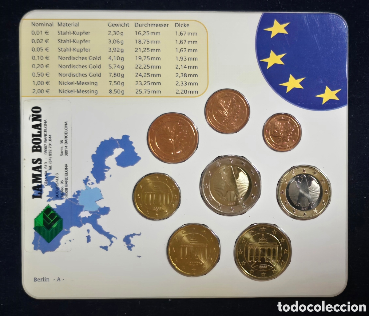 Monedas antiguas de Europa: Alemania Cartera Oficial de Euros 2002 A SC