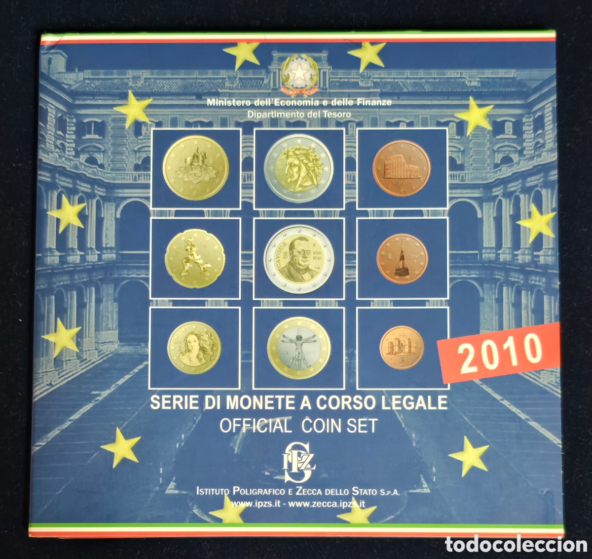 Monedas antiguas de Europa: Italia Cartera Oficial de Euros del 2010