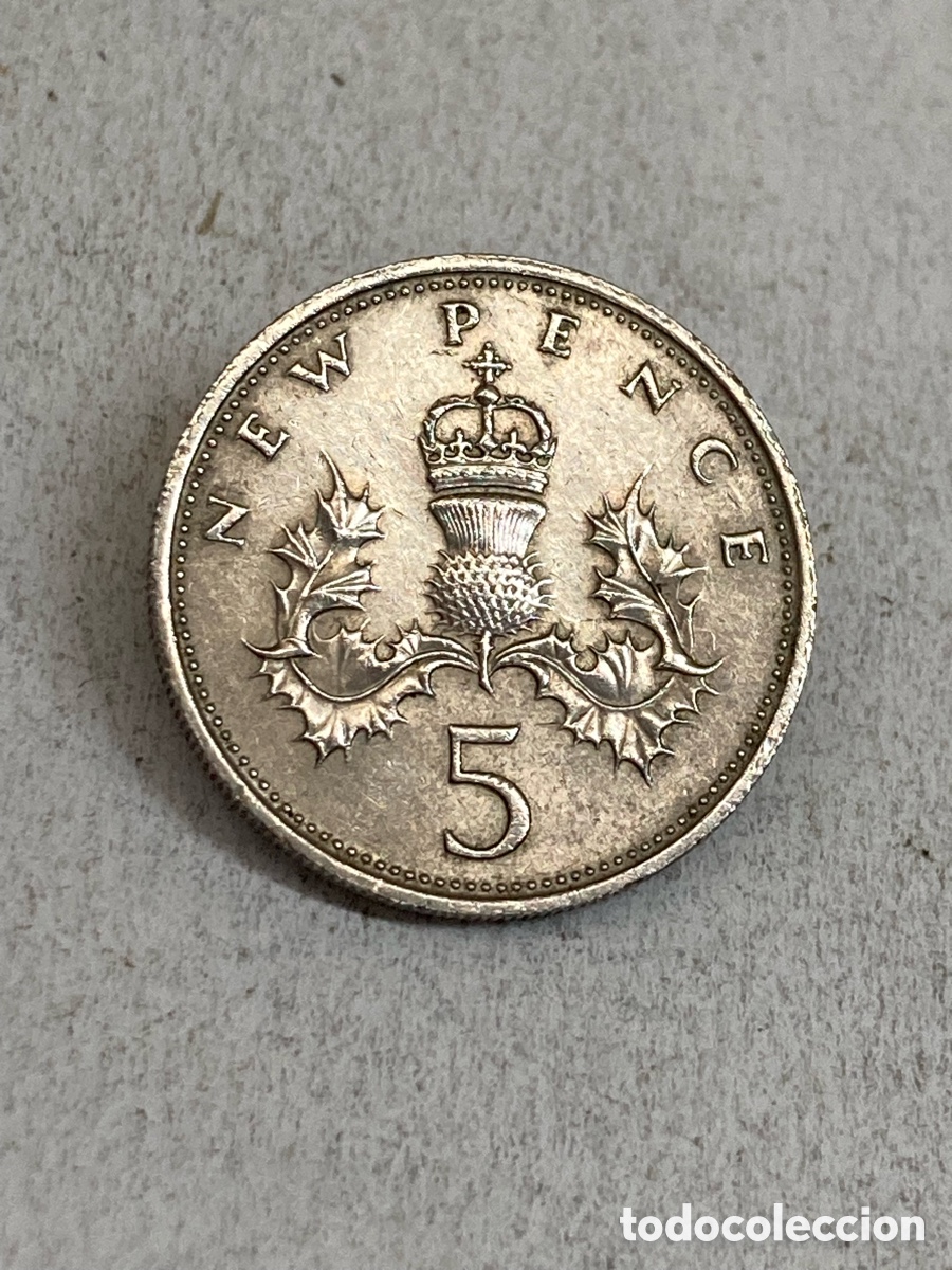 Monedas antiguas de Europa: Moneda de 5 pence 1969 Reino Unido