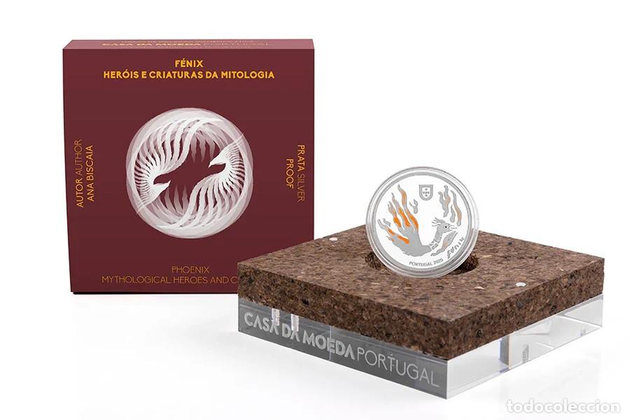 Monedas antiguas de Europa: 5 euros plata PORTUGAL 2025 - F&eacute;nix &ndash; De las cenizas al oro - multicolor