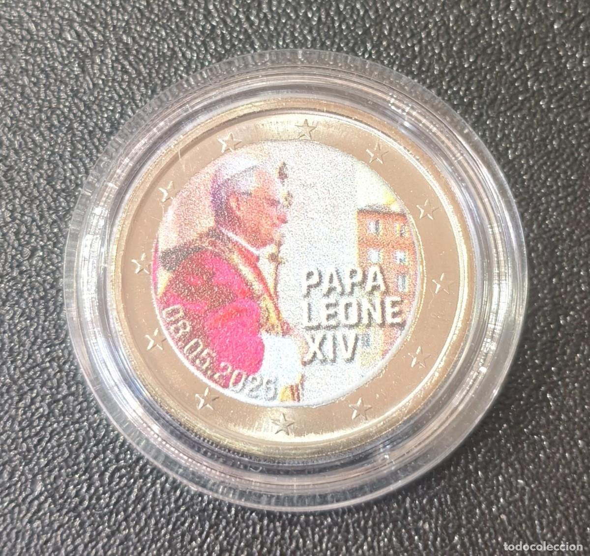 Monedas antiguas de Europa: Francia 2 Euro Color Papa Leone XIV 2025 (SC)