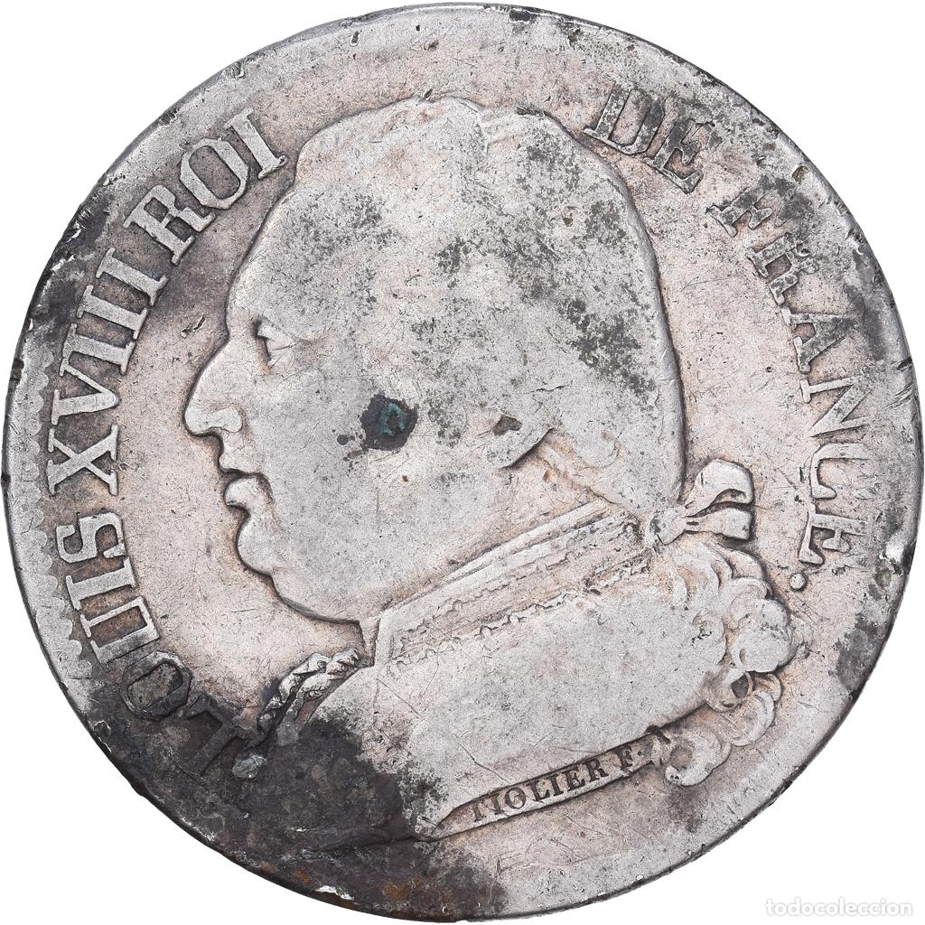 Monedas antiguas de Europa: [#1167602] Francia, Louis XVIII, 5 Francs, Louis XVIII, 1814, Toulouse, Plata, BC