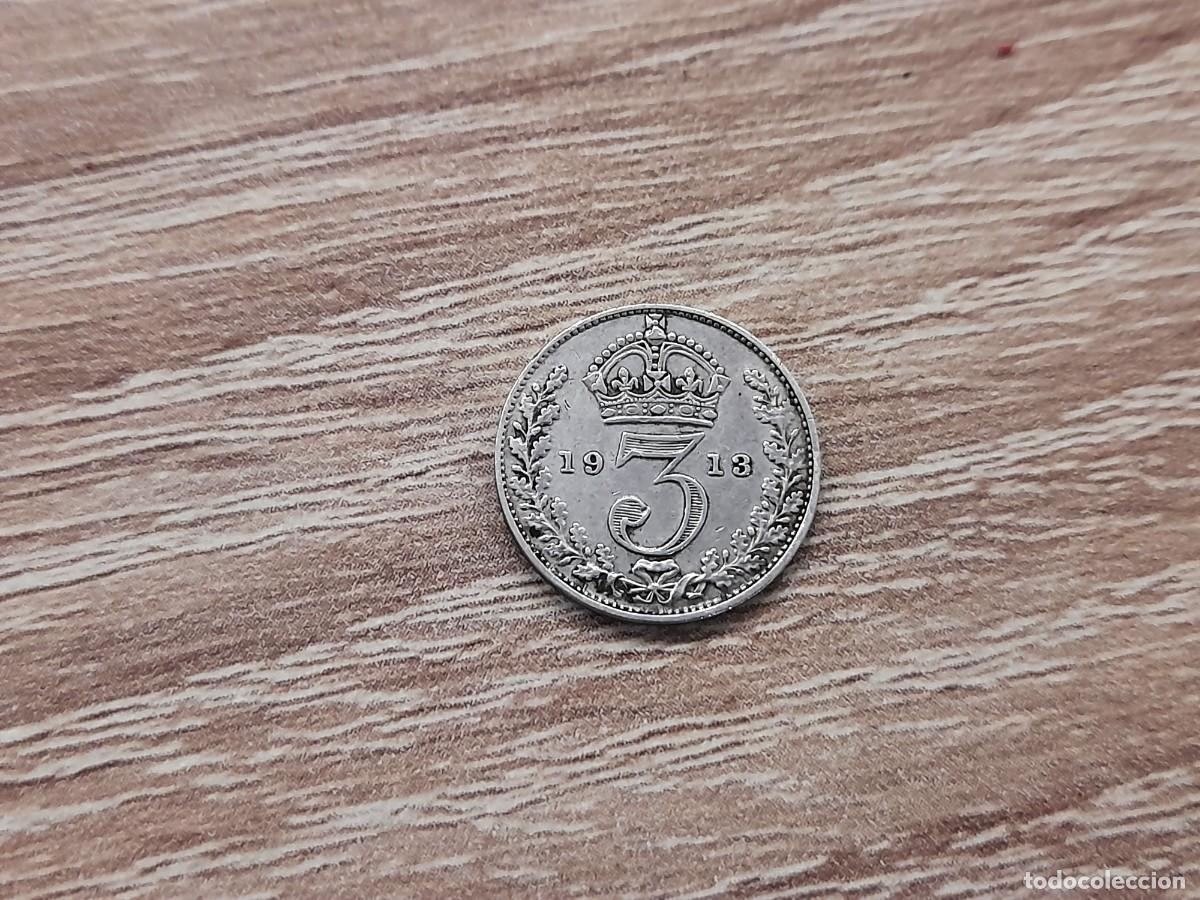 Monedas antiguas de Europa: Reino Unido, George V, 3 Pence 1913