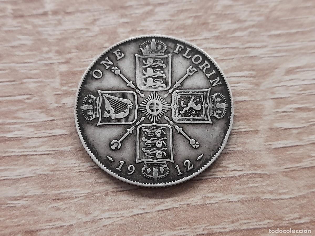 Monedas antiguas de Europa: Reino Unido, George V, 1 Florin 1912. Rara!