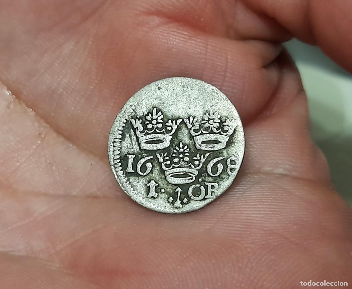 Monedas antiguas de Europa: Suecia, Charles XI, 1 Ore 1668