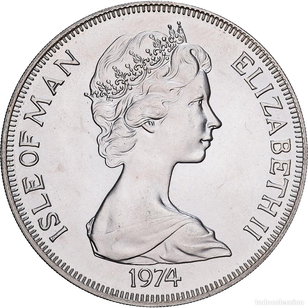 Monedas antiguas de Europa: [#1167582] Isla de Man, Elizabeth II, Crown, 1974, Pobjoy Mint, Plata, EBC+
