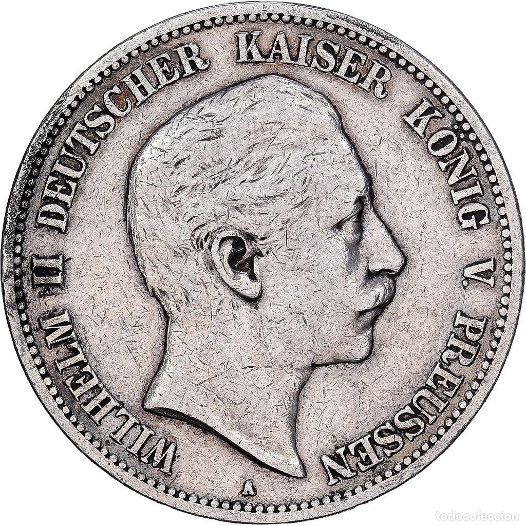 Monedas antiguas de Europa: [#1167594] Moneda, Estados alemanes, PRUSSIA, Wilhelm II, 5 Mark, 1895, Berlin, BC+, Plata