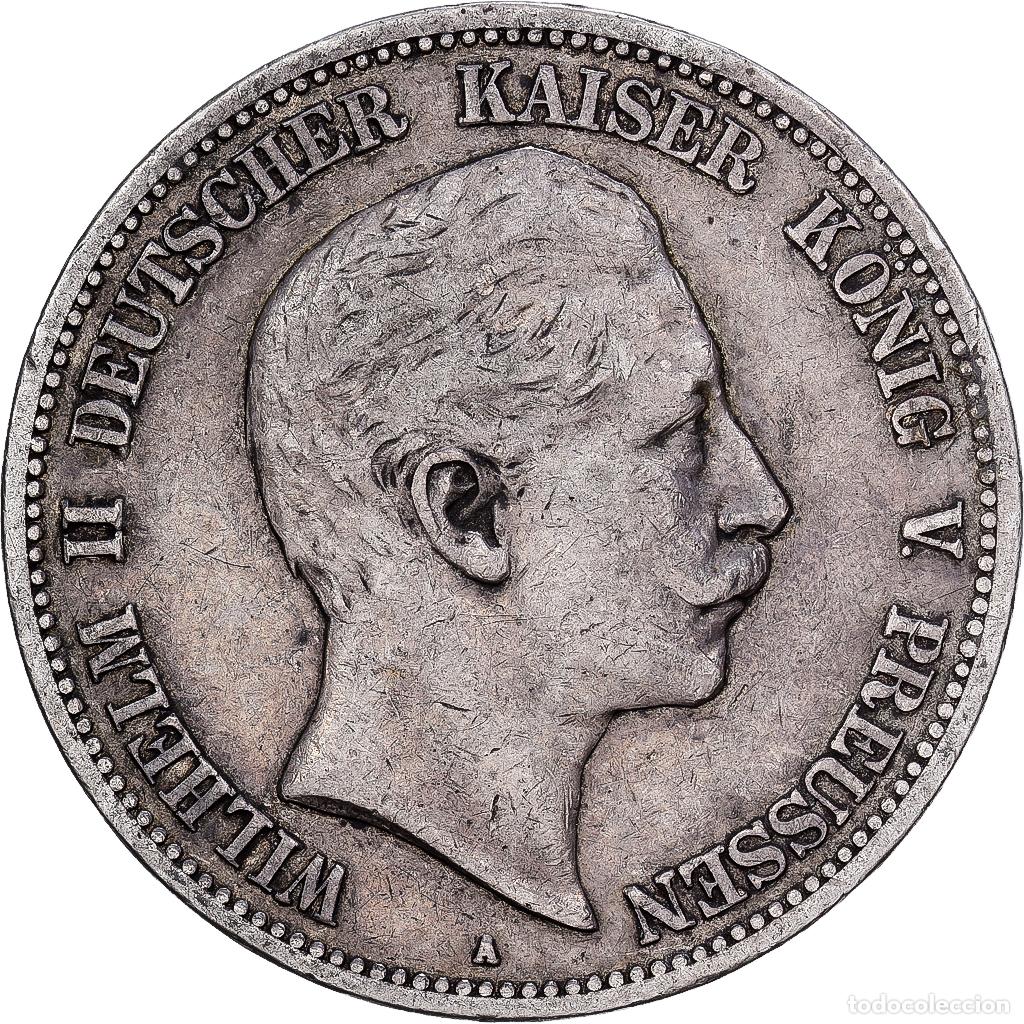 Monedas antiguas de Europa: [#1167597] Estados alemanes, PRUSSIA, Wilhelm II, 5 Mark, 1901, Berlin, Plata, BC+, KM:523