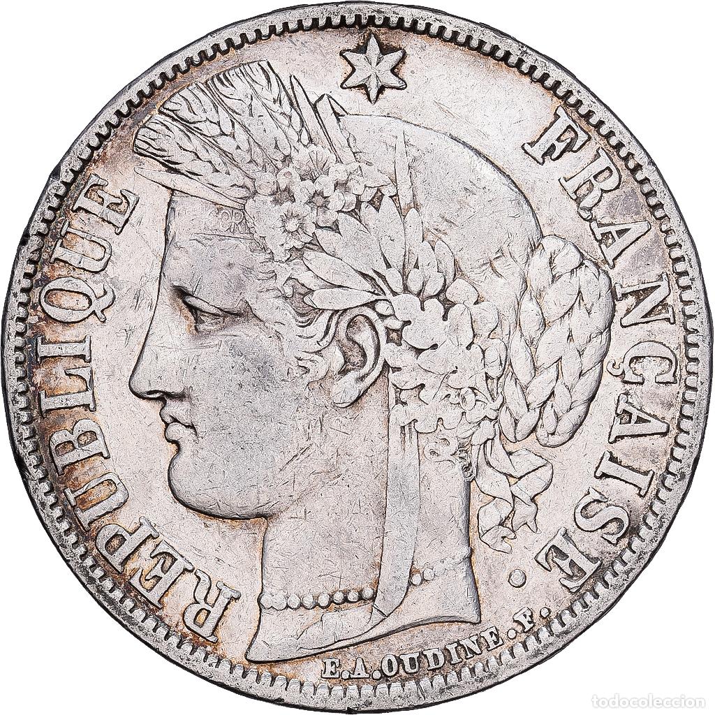 Monedas antiguas de Europa: [#1167898] Francia, 5 Francs, C&eacute;r&egrave;s, 1850, Paris, Plata, BC+, KM:761.1