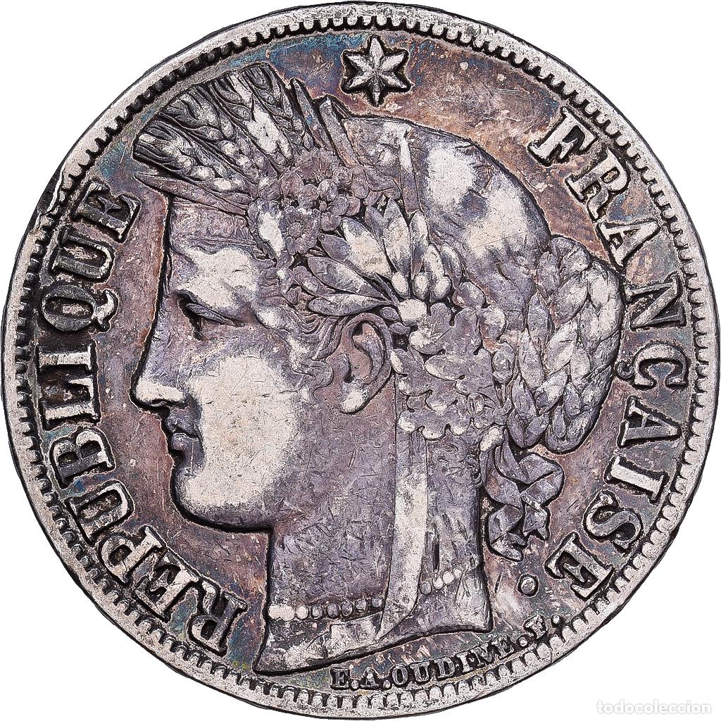 Monedas antiguas de Europa: [#1167900] Francia, 5 Francs, C&eacute;r&egrave;s, 1851, Paris, Plata, BC+, KM:761.1