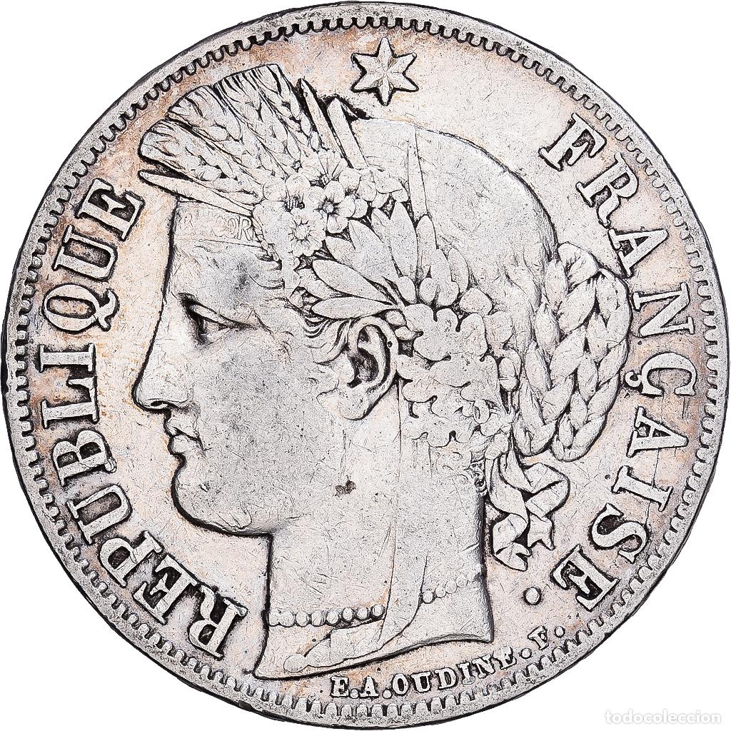 Monedas antiguas de Europa: [#1167897] Francia, 5 Francs, C&eacute;r&egrave;s, 1850, Paris, Plata, BC+, KM:761.1