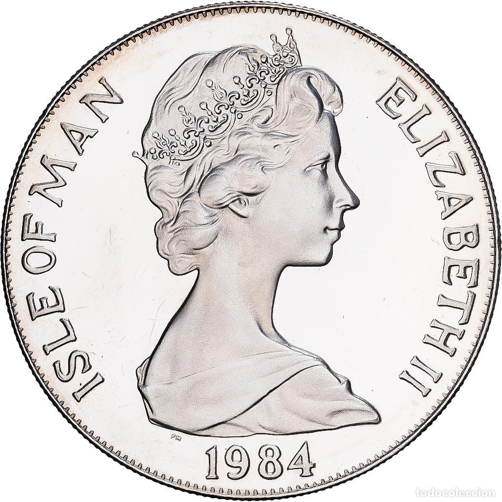 Monedas antiguas de Europa: [#1167586] Isla de Man, Elizabeth II, Crown, 1984, Pobjoy Mint, Prueba, Plata, SC, KM:119a