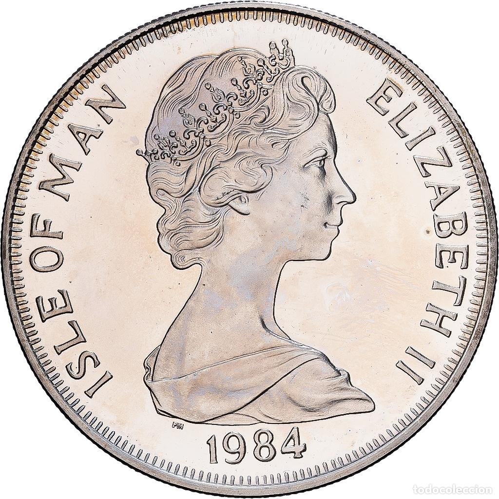 Monedas antiguas de Europa: [#1167587] Isla de Man, Elizabeth II, Crown, 1984, Pobjoy Mint, Prueba, Plata, SC, KM:117a