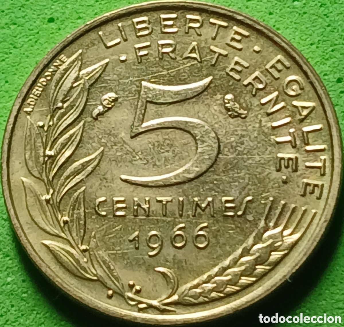 Monedas antiguas de Europa: Francia 5 c&eacute;ntimos 1966 km#933