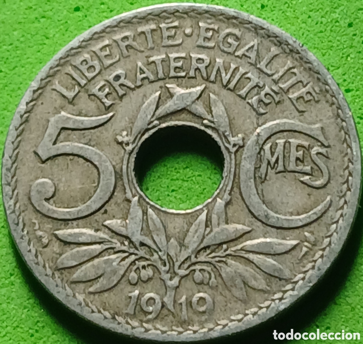 Monedas antiguas de Europa: Francia 5 c&eacute;ntimos 1919 km#865