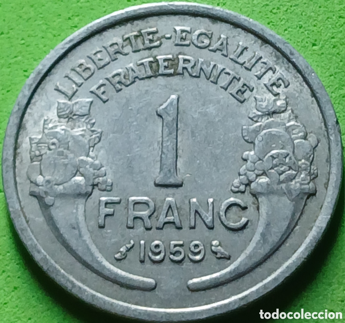 Monedas antiguas de Europa: Francia 1 franco 1959 km#885a