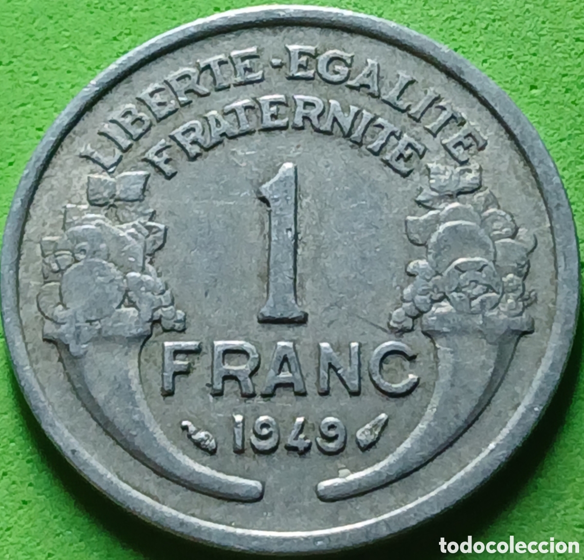 Monedas antiguas de Europa: Francia 1 franco 1949 km#885a sin marca de ceca