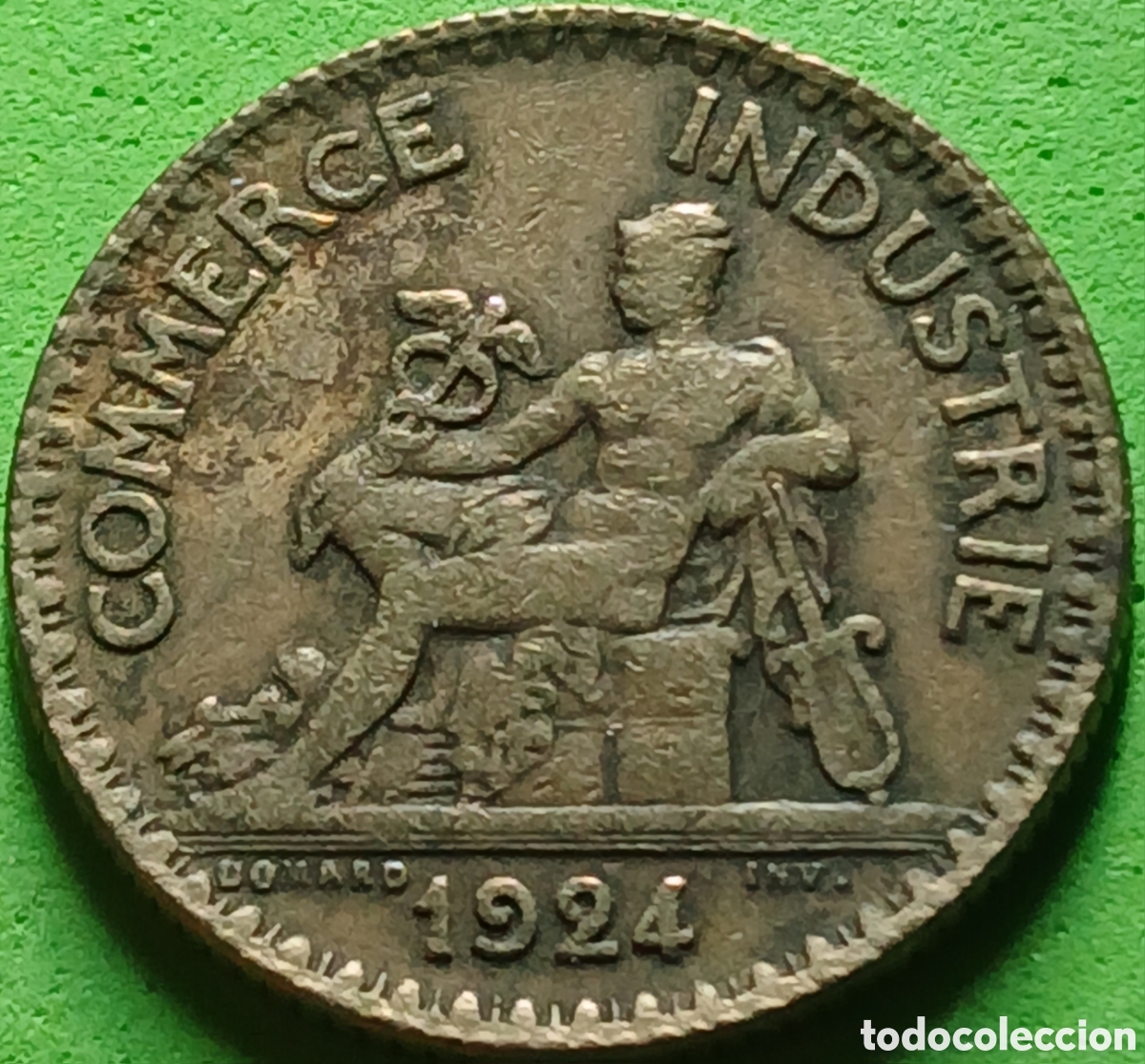Monedas antiguas de Europa: Francia 1 franco 1924 km#876