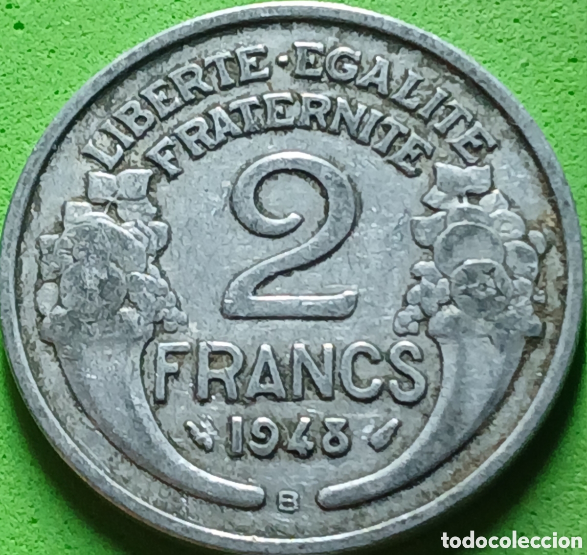 Monedas antiguas de Europa: Francia 2 francos 1948 B Beaumont-le-Roger km#886a